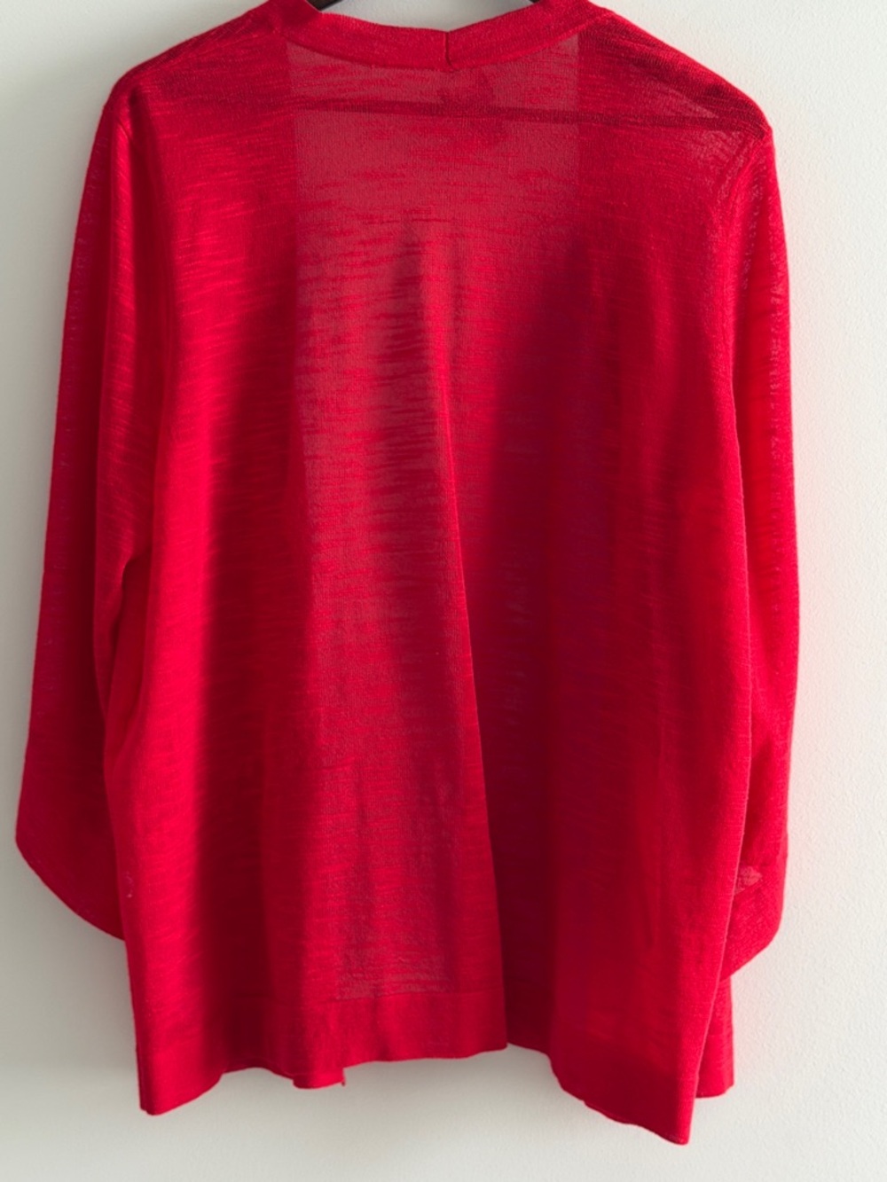 Chico's Size 3 Red Open Front Cardigan Lightweight Travel Knit Layer - Picture 2 of 6